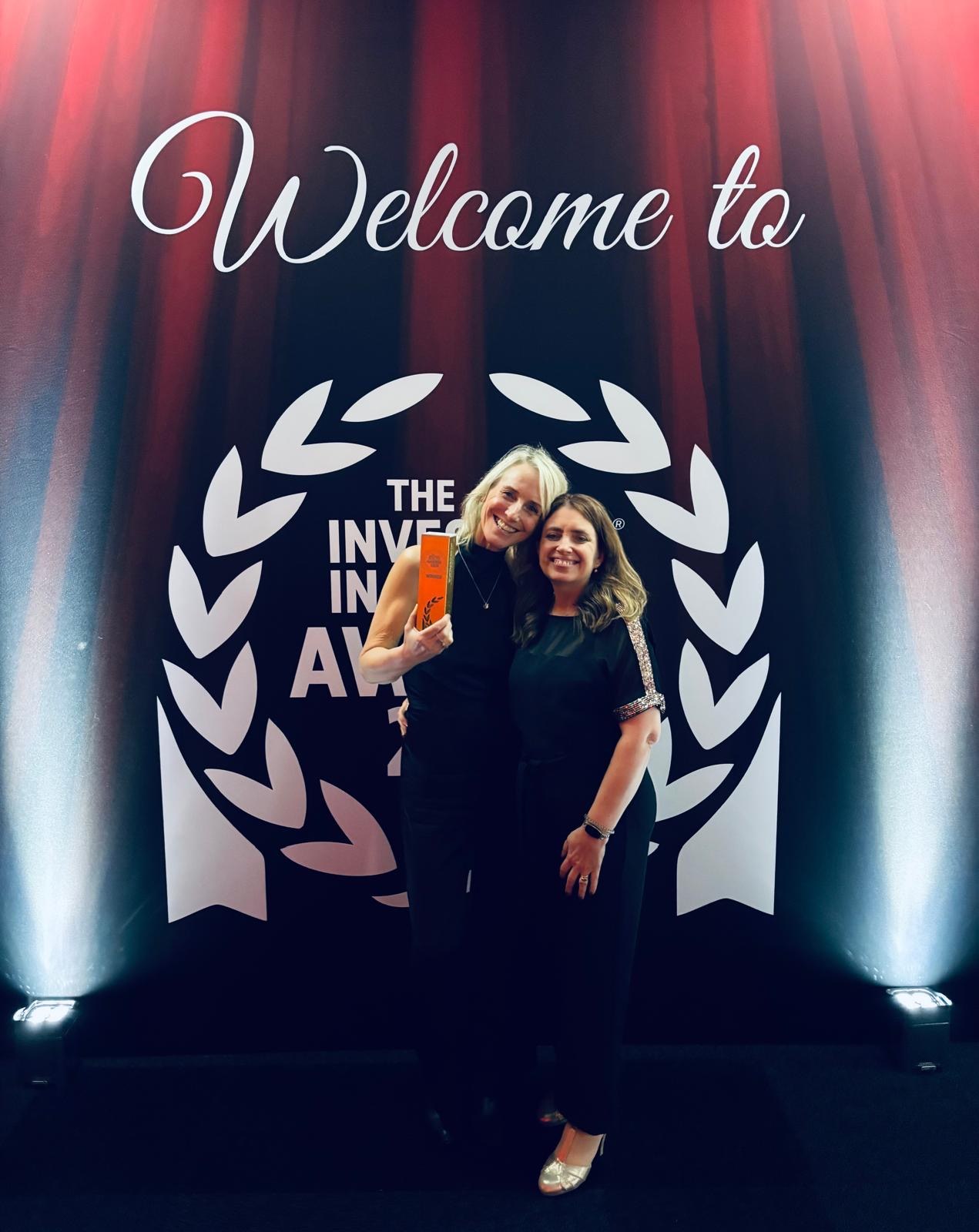 Nichola Newton Tracy Callaghan celebrate employer of the year award