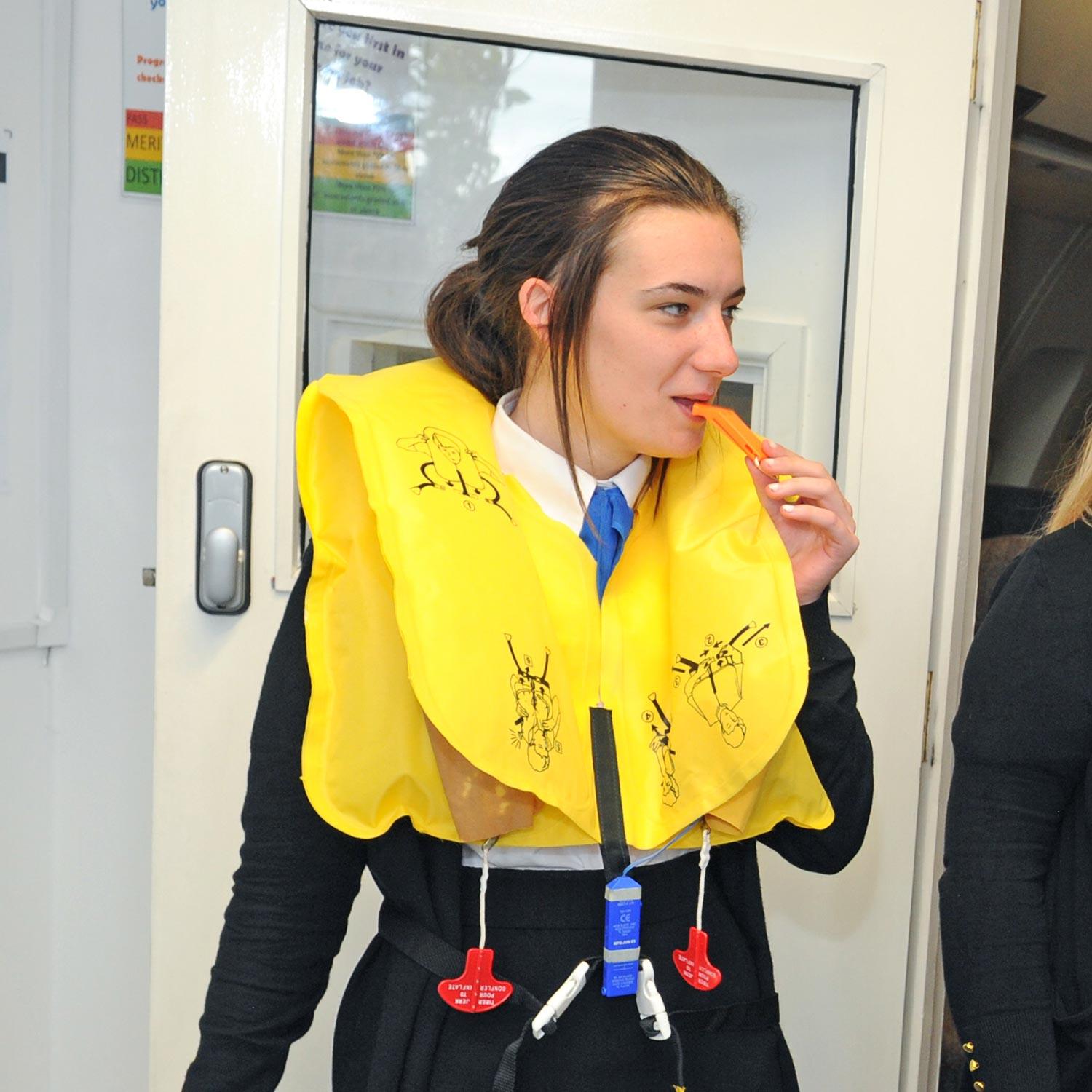 Travel Tourism student inflation life jacket