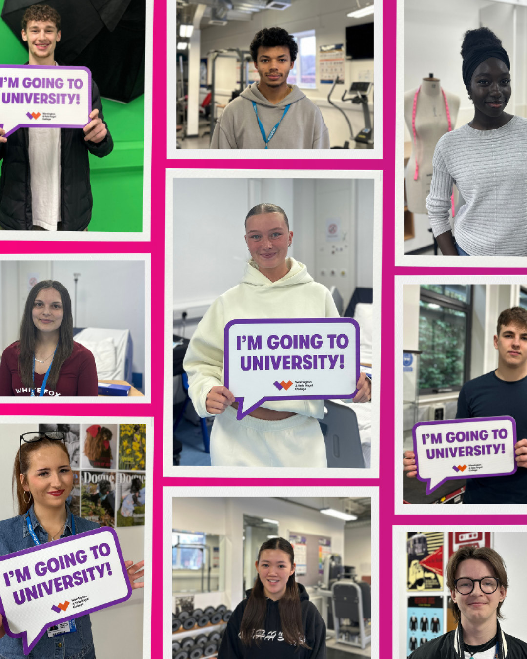 Collage of students with UCAS offers The technical pathway to university