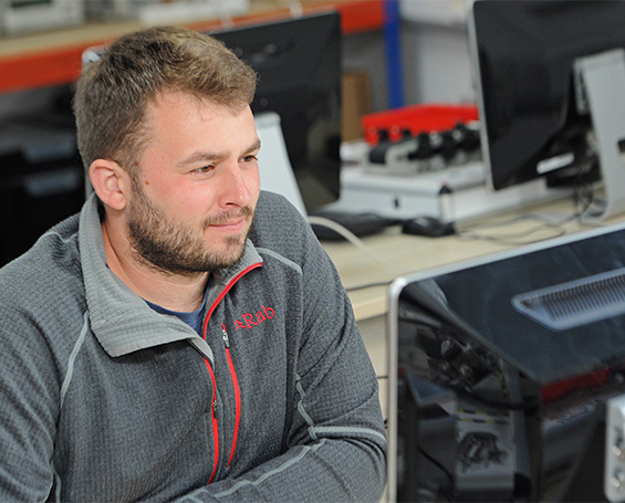 Digital IT Adult student on computer
