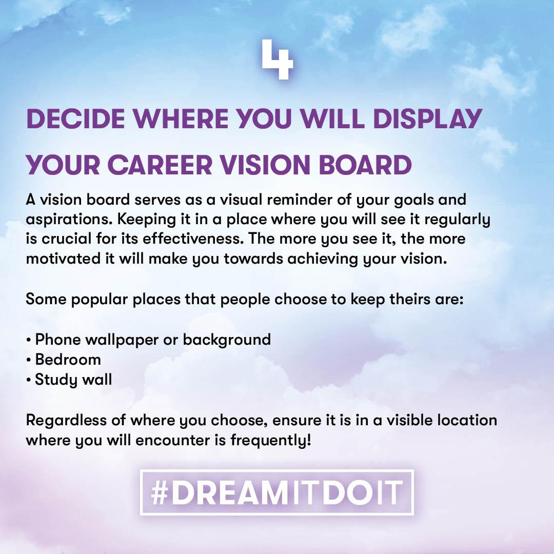Dream It Do It Step 4 Decide where you will keep your career vision board