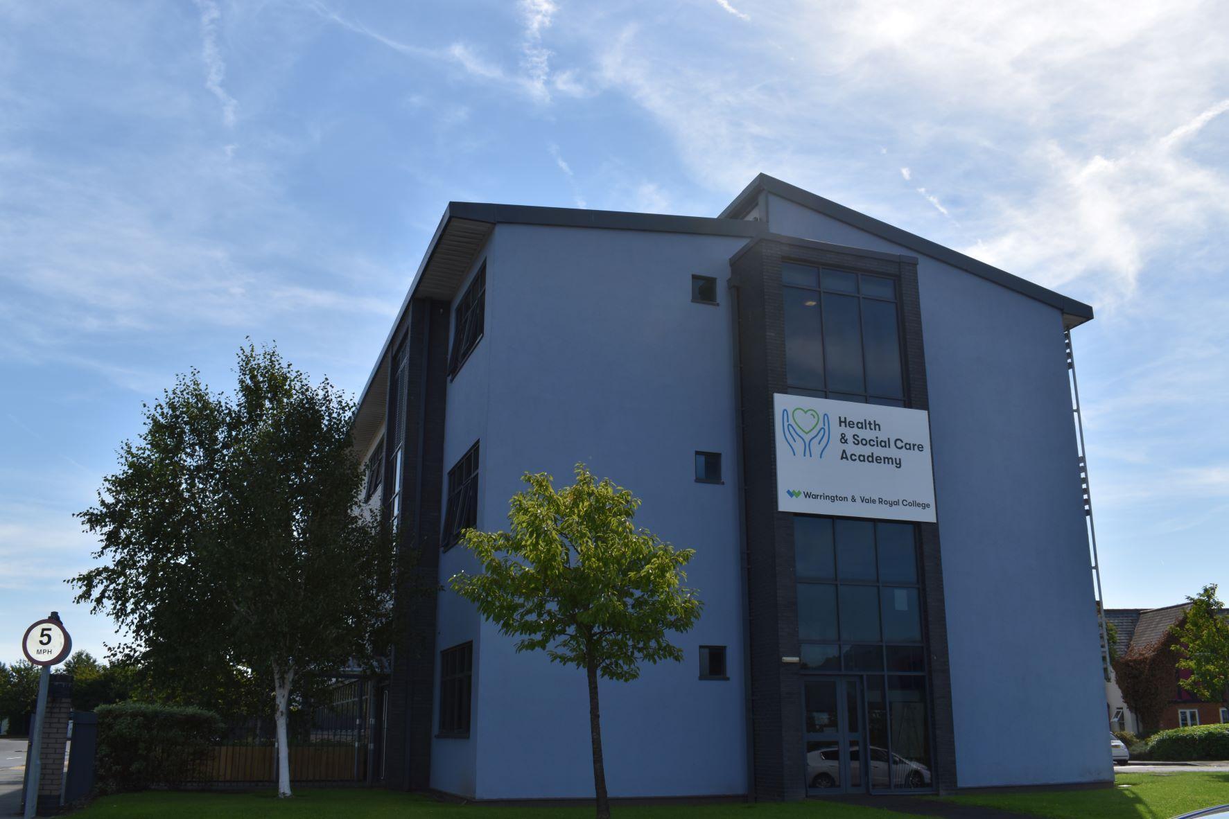 Exterior shot of the Health Social Care Academy