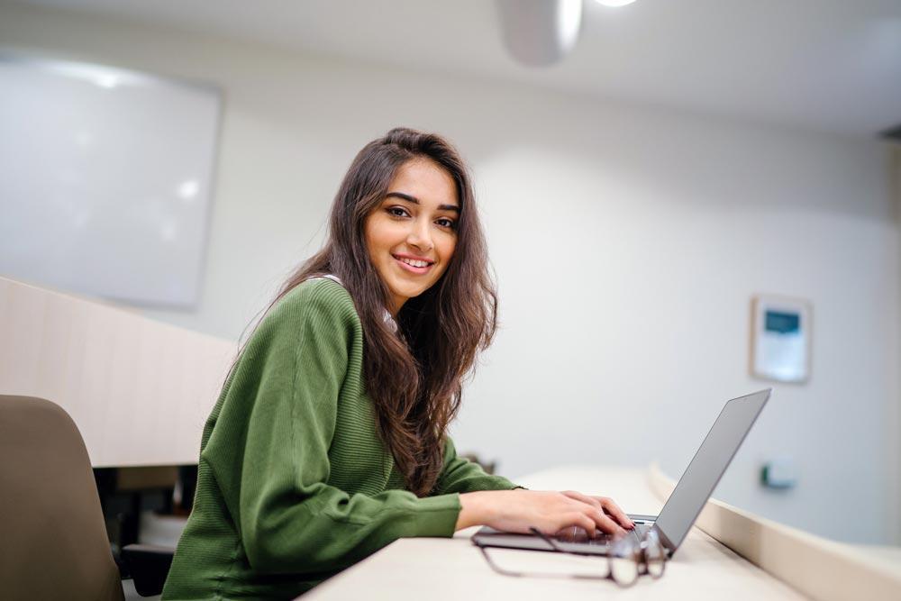 Female Student Laptop
