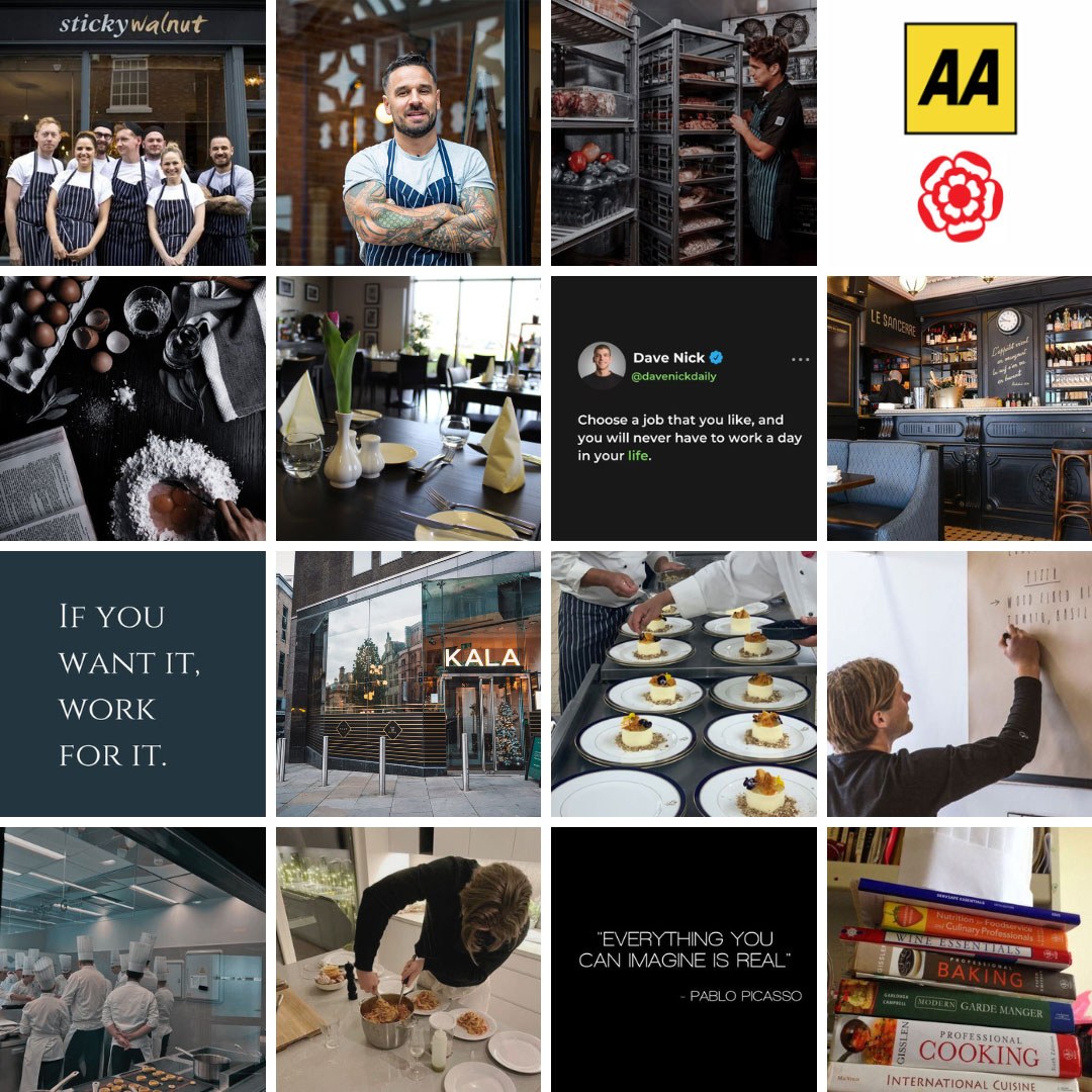 Former Hospitality & Catering student Dan Jones' career vision board