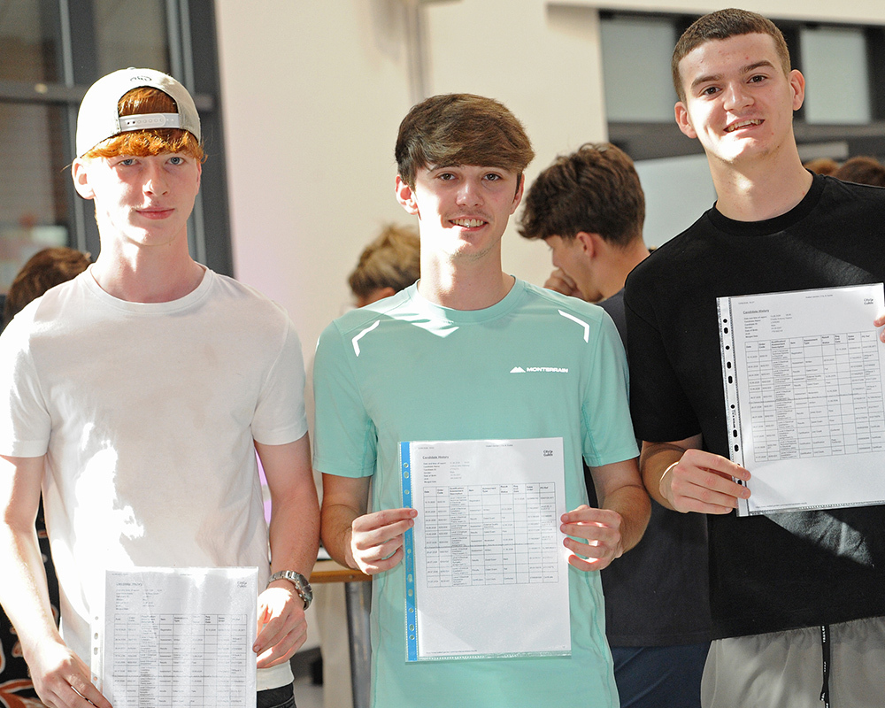 Friends show their results to the camera