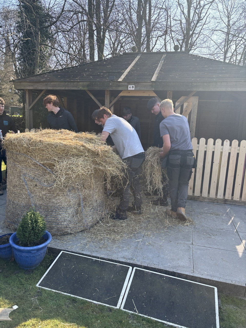 Carpentry & joinery students working on project