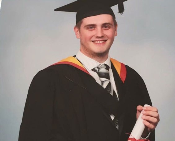 Jonathan Cliffe at his graduation ceremony