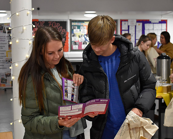 Open Evening parent child look at map