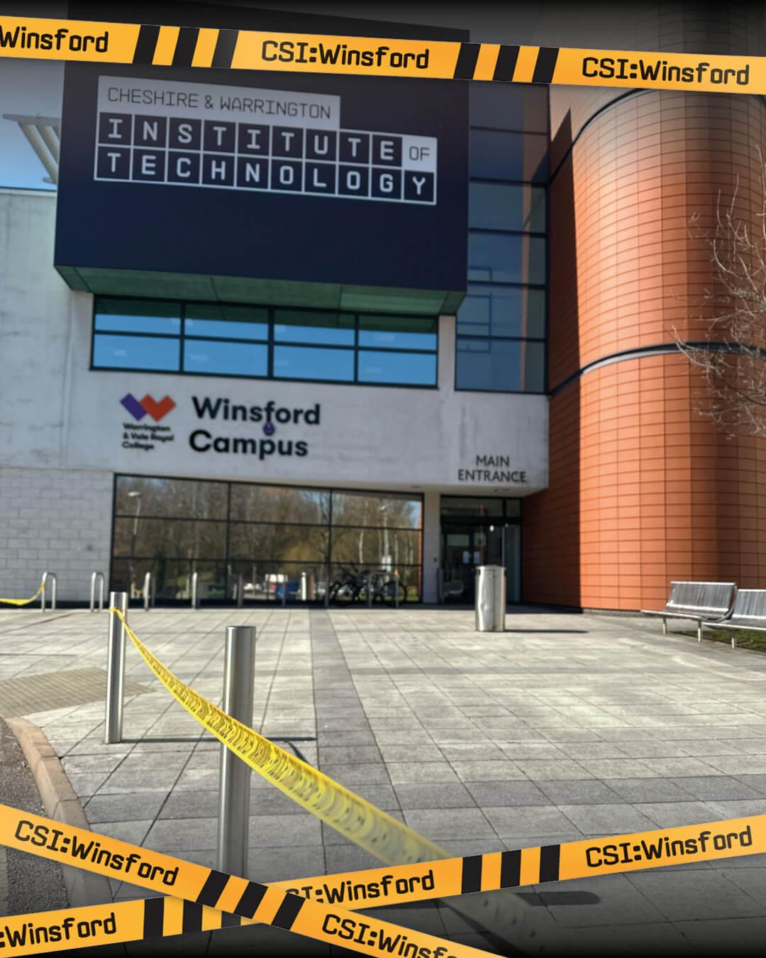 Outside winsford crime tape