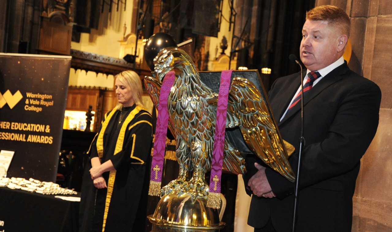 Steve Park delivering speech