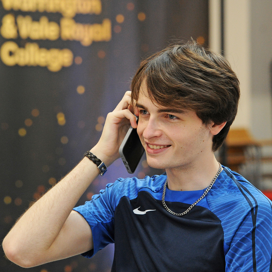 Student calls home to share the good news on results day
