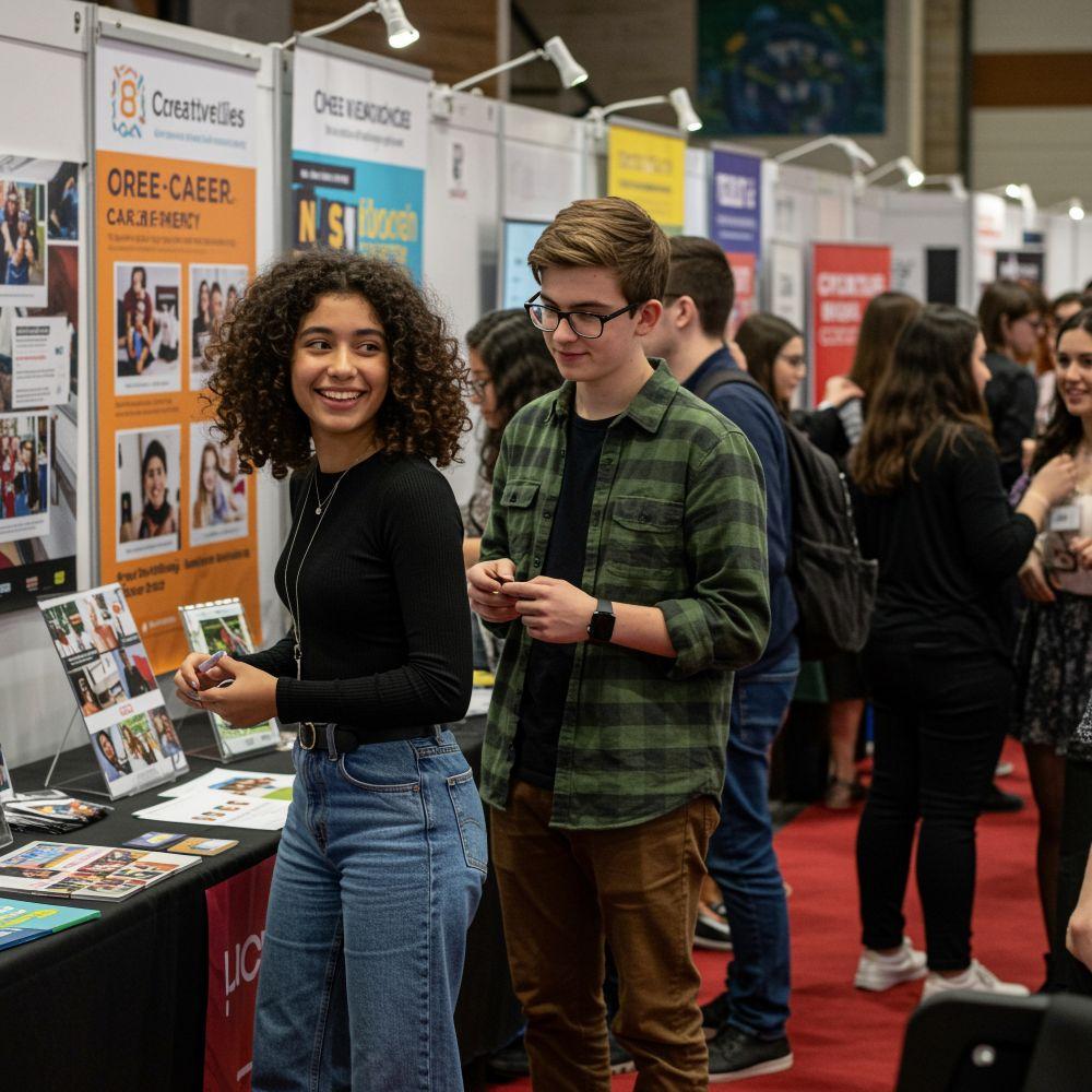 Students at a careers fayre