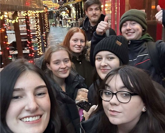 Students exploring Little Italy