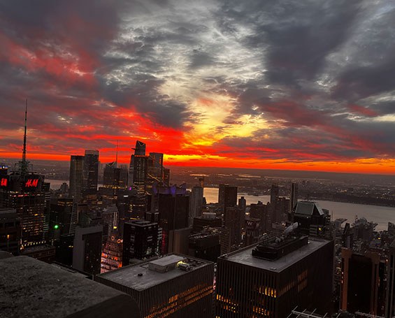 Students view from Top of the Rock Landmark