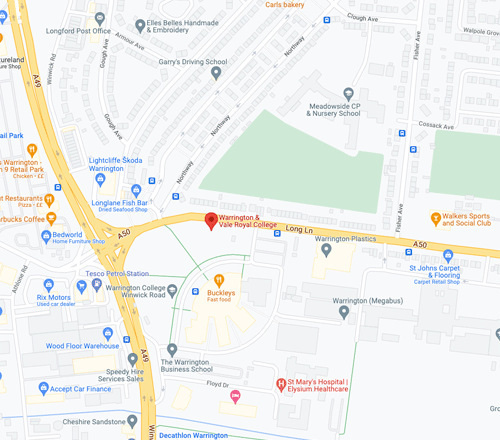 Warrington Campus Map
