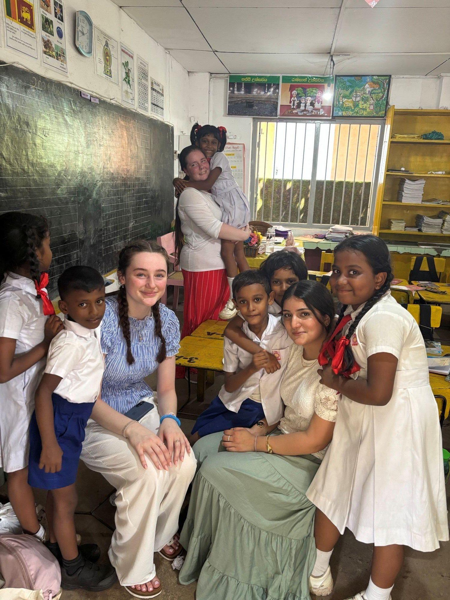 Warrington Vale Royal College Childcare students at their placement in Sri Lanka