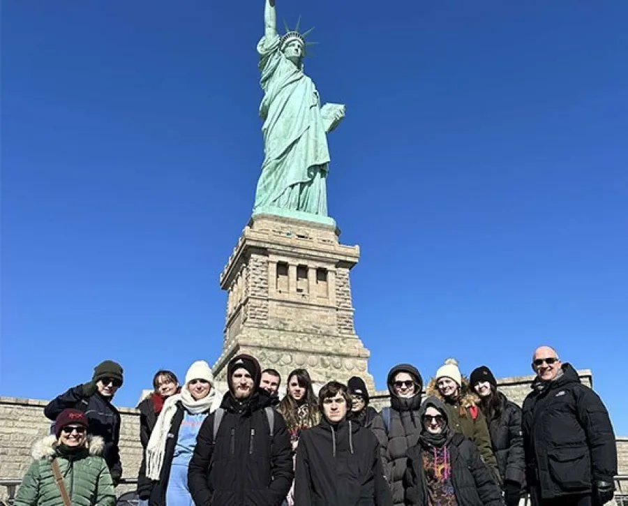 Students at The Statue of Liberty