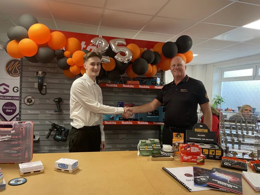 Digital Marketing Apprentice Jonny Cross with employer Tony Jones
