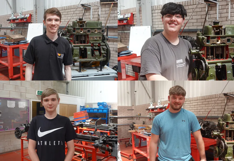 Collage of four trailblazing Motor Vehicle students