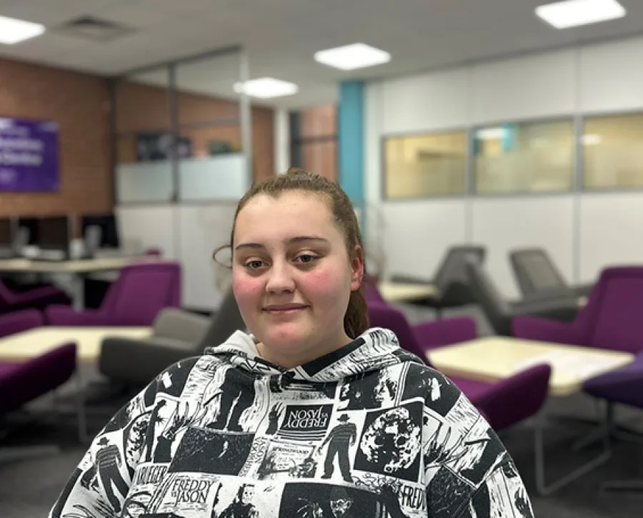 Aspiring business owner Madison Hemby sat in the colleges LRC