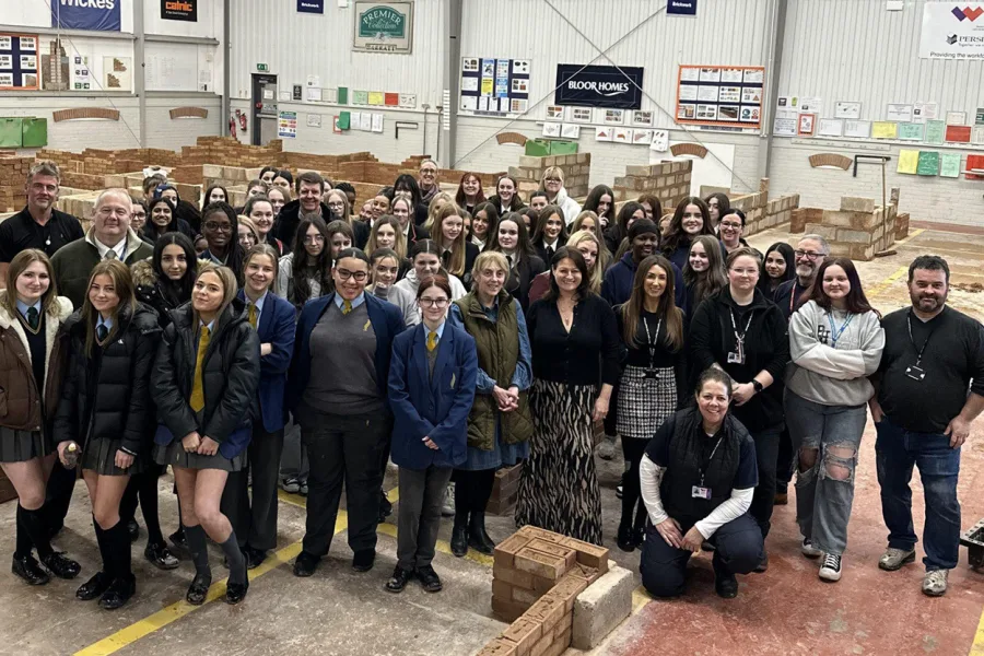 Girls in Construction Summit All students in brick workshop